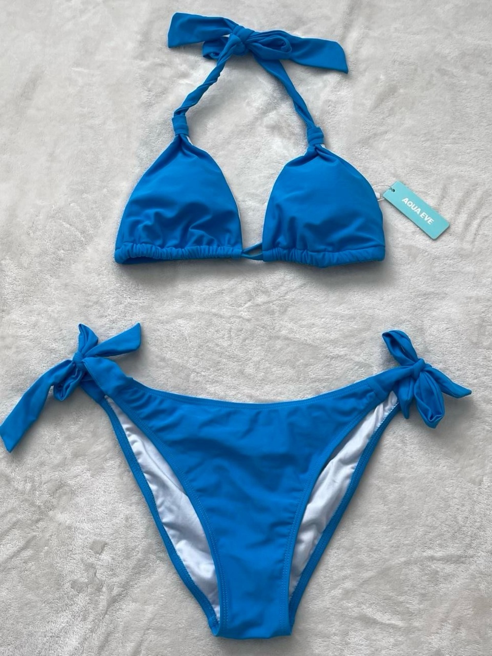 Blue triangle bikini set